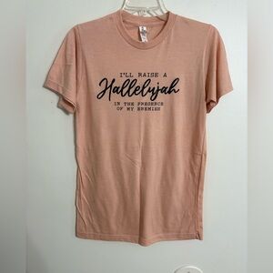 Tultex Light Peach Religious Tee Size Small New without tags